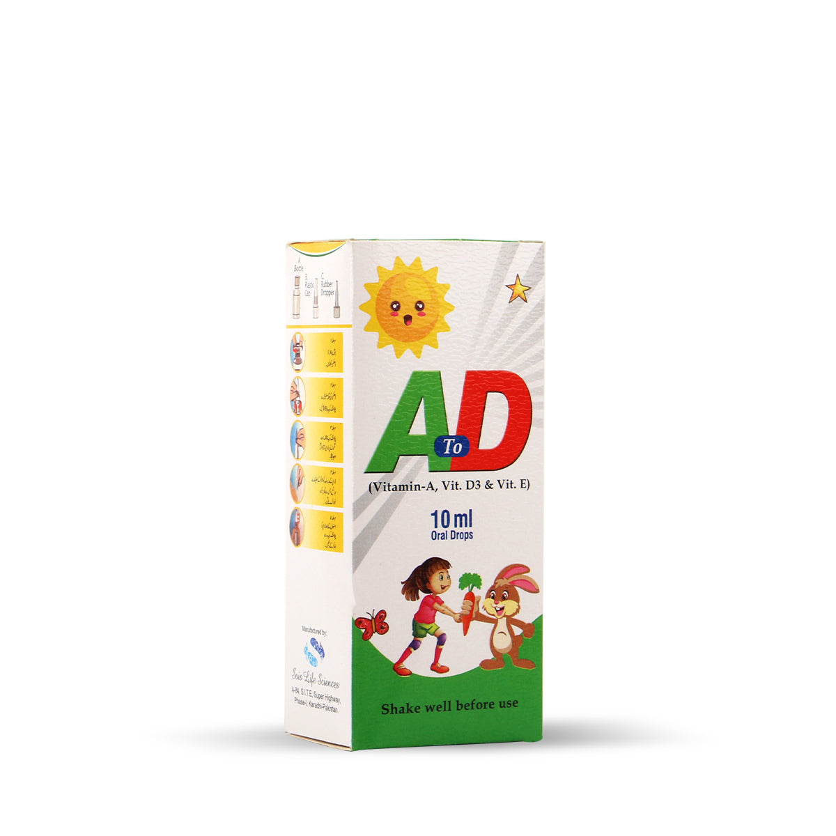 Sois Life Sciences AtoD Drops, supports a healthy immune system, contributes to the healthy development of teeth and bones, and promotes healthy vision.