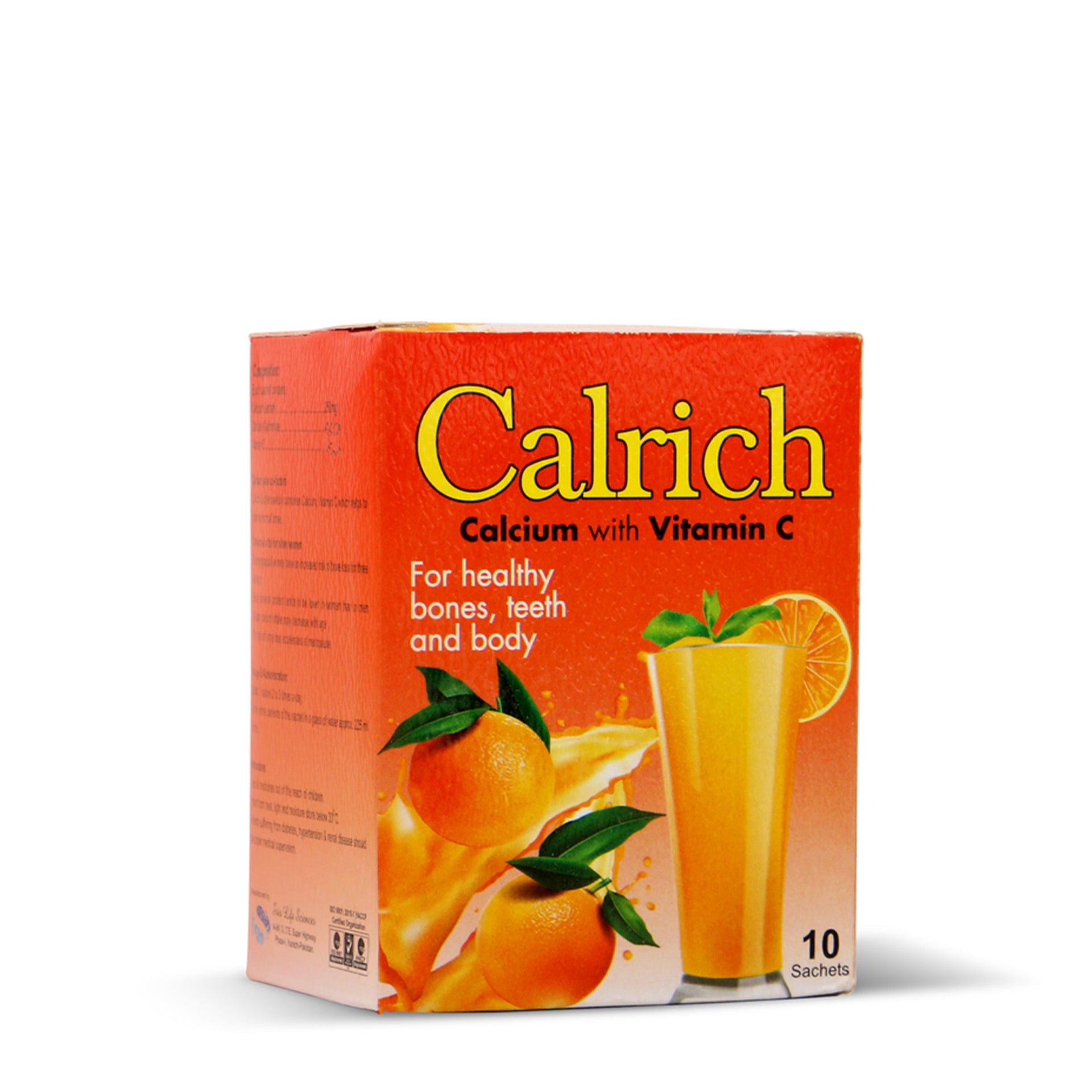 Sois Life Sciences Calrich Sachet, supports cell protection, healthy skin, blood vessels, bones, and collagen formation for improved immunity and wound healing.