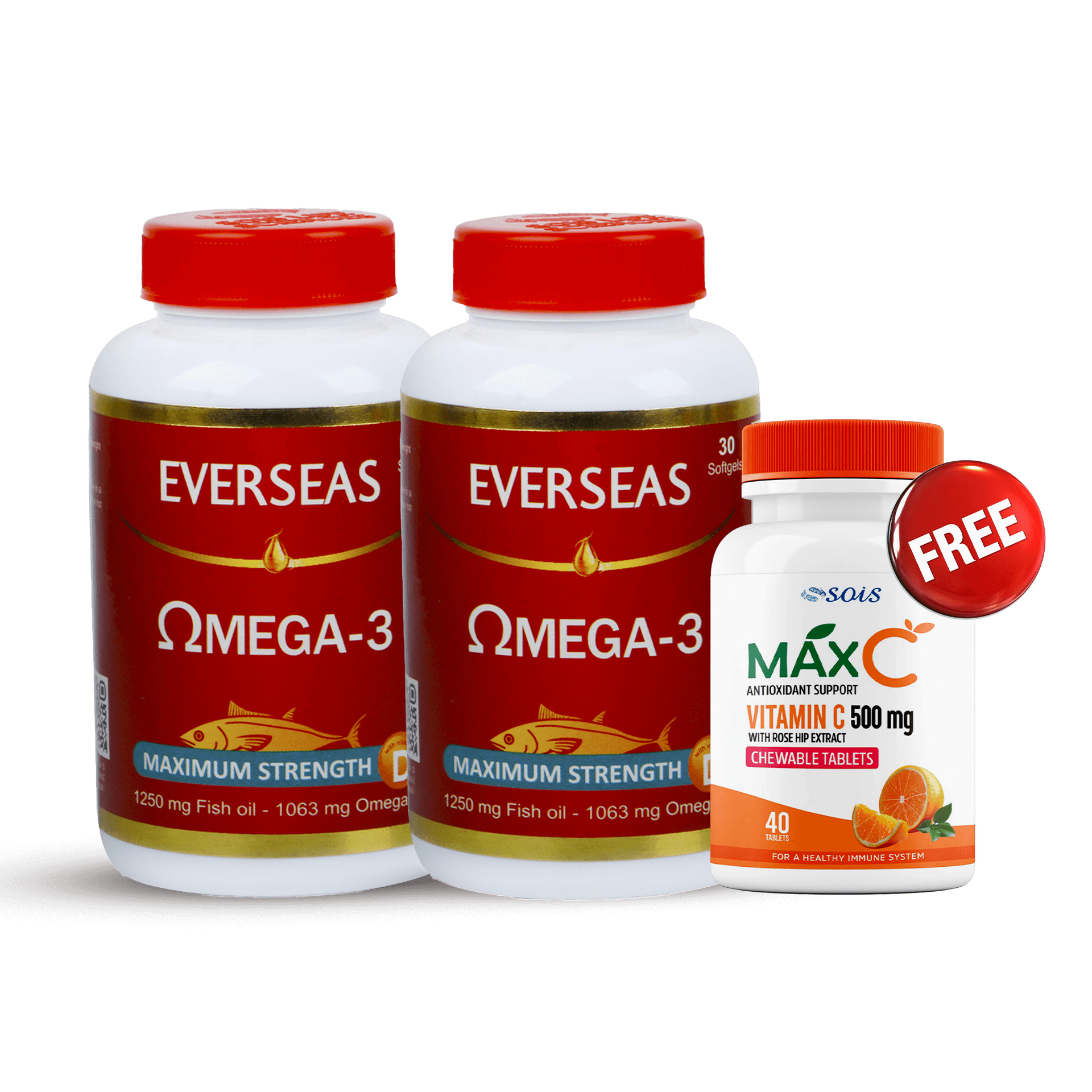 OmegaC Boost – 2x Omega-3 + FREE Vitamin C for Ultimate Health