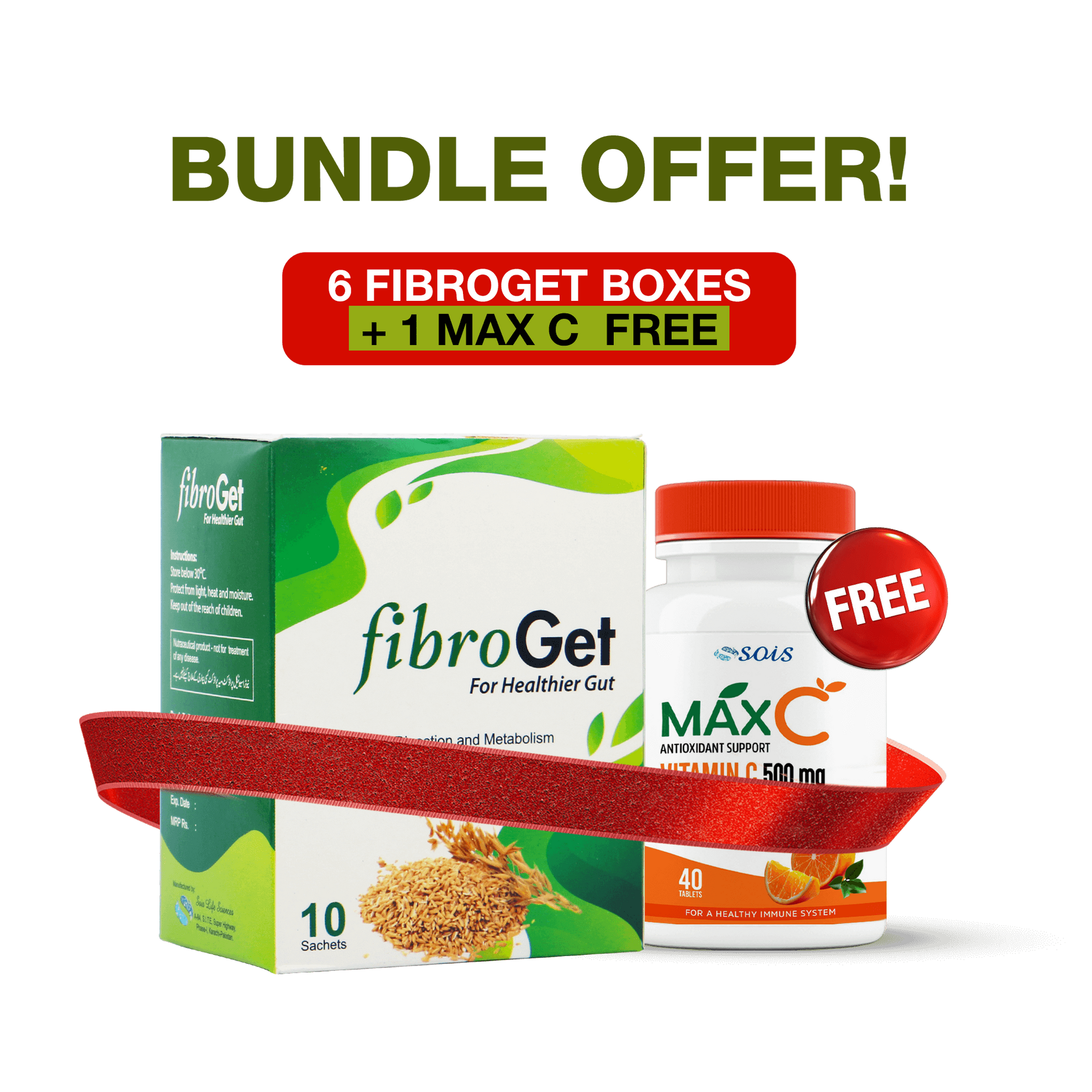 Fibroget Bundle Offer – Buy 6 Boxes & Get MaxC Vitamin C Free